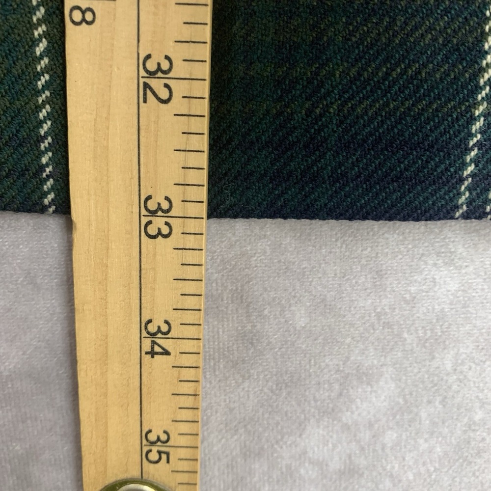 Talbots Wool Blend Long Wrap Maxi Skirt Green Tartan Plaid Italian Size 12 - Picture 3 of 8